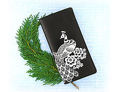 LAVISHY design & wholesale unique, beautiful & affordable Eco-friendly embossed peacock & peony large wallets