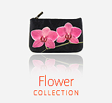 Mlavi Flower collection wholesale fashion bags, wallets, wristlets, coin purses, pouches, cardholders, luggage tags with flower illustration prints to gift shop, clothing & fashion accessories boutique, book store, souvenir shops worldwide.