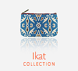 Mlavi Ikat collection wholesale fashion bags, wallets, wristlets, coin purses, pouches, cardholders, luggage tags with ikat pattern prints to gift shop, clothing & fashion accessories boutique, book store, souvenir shops worldwide.