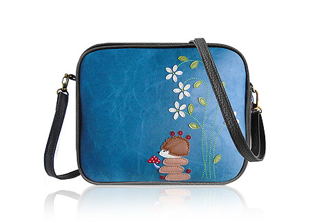 LAVISHY Adora collection wholesale fun & Eco-friendly Hedgehog & flower applique vegan applique crossbody bags to gift shops, clothing & fashion accessories boutiques, book stores in Canada, USA & worldwide since 2001.