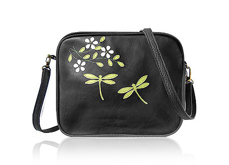 LAVISHY Adora collection wholesale fun & Eco-friendly Dragonfly & flower applique vegan applique crossbody bags to gift shops, clothing & fashion accessories boutiques, book stores in Canada, USA & worldwide since 2001.