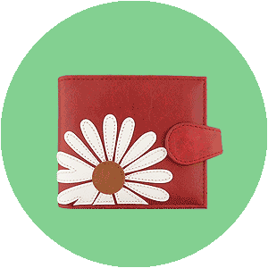 LAVISHY wholesale daisy themed vegan applique bags, wallets, coin purses & accessories to gift shop, clothing & fashion accessories boutique, book store in Canada, USA & worldwide.