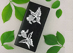 LAVISHY design & wholesale unique, beautiful & affordable Eco-friendly embossed lucky goldfish large wallets