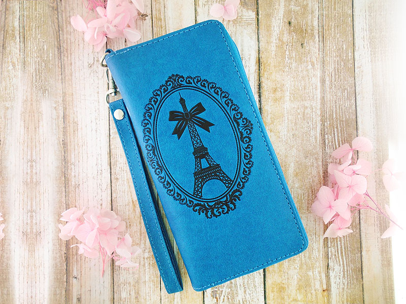 LAVISHY design & wholesale unique, beautiful & affordable Eco-friendly embossed Paris Eiffel Tower large wristlet wallets