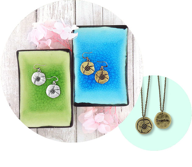 lavishy assa collection silver gold plated poppy flower necklaces