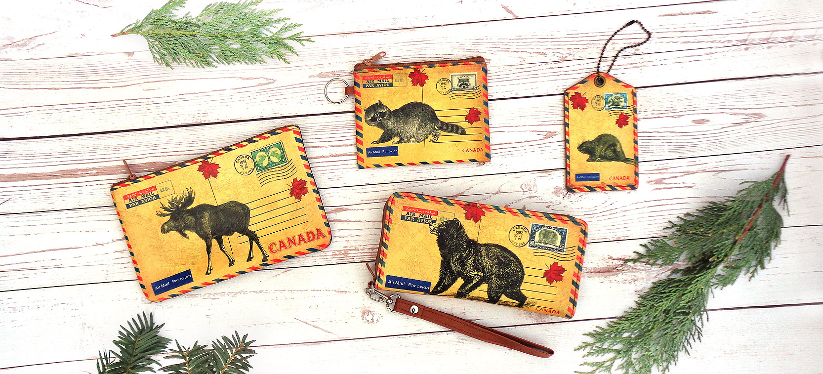 lavishy design &  wholesale Canadian themed vegan bags, wallets, pouches, coin purses & luggage tags to gift shops, boutiques & book stores in Canada, USA and worldwide.