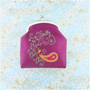 LAVISHY Elma collection vegan embroidered kiss lock frame coin purses