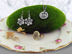 LAVISHY Assa collection silver & gold plated filigree earrings and necklaces