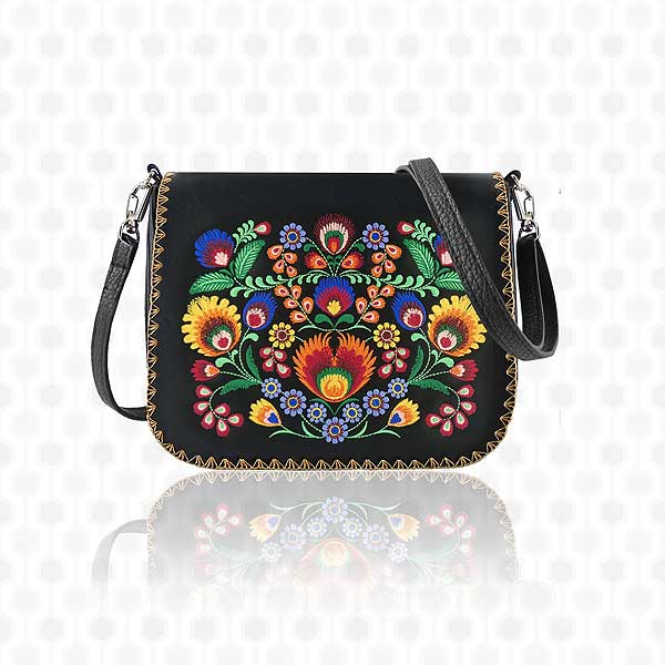 LAVISHY Elma collection wholesale vegan embroidered saddle bags to gift shop, clothing & fashion accessories boutique, book store in Canada, USA & worldwide.
