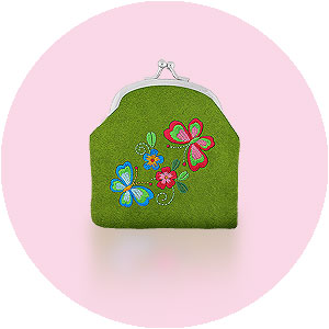 LAVISHY wholesale insect themed vegan embroidered coin purses to gift shop, clothing & fashion accessories boutique, book store in Canada, USA & worldwide.