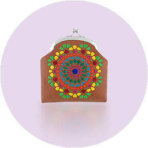 LAVISHY wholesale pattern themed vegan embroidered coin purses to gift shop, clothing & fashion accessories boutique, book store in Canada, USA & worldwide.