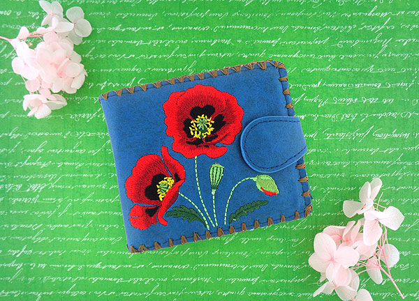 LAVISHY Elma collection wholesale Bohemian flora embroidered vegan medium wallets to gift shop, clothing & fashion accessories boutique, book store in Canada, USA & worldwide since 2001.