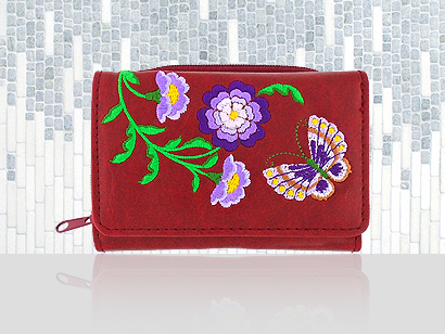 lavishy wholesale vegan embroidered small wallets to gift shops, clothing & fashion accessories boutiques, book stores in Canada, USA & worldwide since 2001
