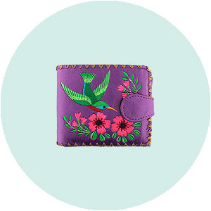 LAVISHY wholesale bird themed vegan embroidered wallets to gift shop, clothing & fashion accessories boutique, book store in Canada, USA & worldwide.