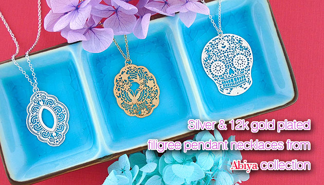 LAVISHY design & wholesale original, beautiful silver & gold plated filigree necklaces