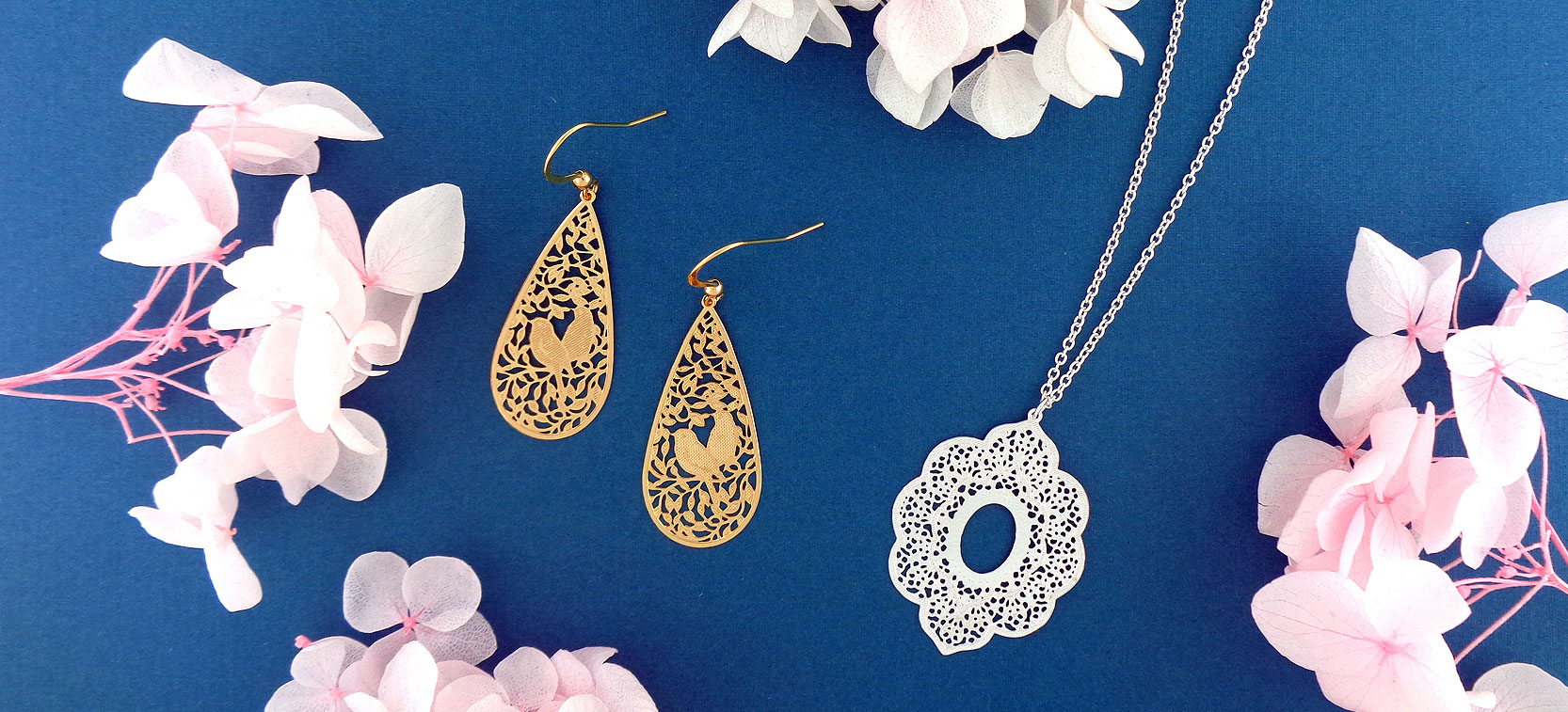 lavishy boutique style fashion filigree earrings and necklaces for wholesale to gift shops, clothing and fashion accessories boutiques, book stores in Canada, USA & worldwide.