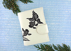 LAVISHY Akina collection wholesale fun vegan lucky goldfish embossed medium wallets to gift shop, clothing & fashion accessories boutique, book store in Canada, USA & worldwide since 2001.