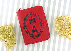 LAVISHY Akina collection wholesale fun vegan Paris Eiffel Tower embossed medium wallets to gift shop, clothing & fashion accessories boutique, book store in Canada, USA & worldwide since 2001.