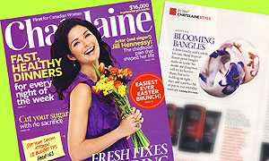 LAVISHY funky bangles were featured by Canada's NO.1 fashion magazine Chatelaine