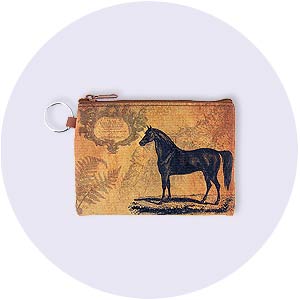 LAVISHY wholesale horse themed vegan coin purses to gift shops, clothing and fashion accessories boutiques, book stores in Canada, USA and worldwide.