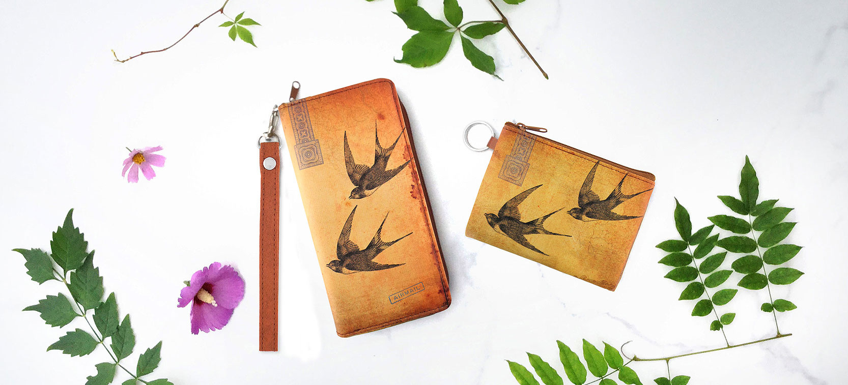 LAVISHY design and wholesale swallow themed vegan accessories and gfits to gift shops, boutiques and book shops, souvenir stores in Canada, USA and worldwide.