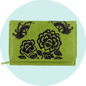 LAVISHY wholesale butterfly themed vegan fashion accessories including this butterfly vegan wallet