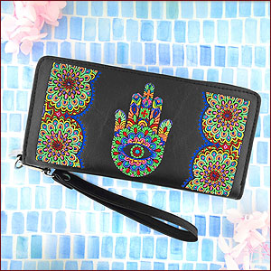 LAVISHY Elma collection vegan embroidered wristlets