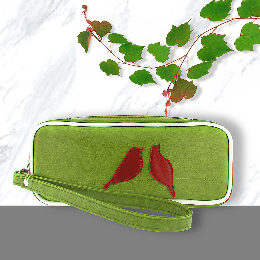 LAVISHY design & wholesale vegan applique wristlet pencil pouches to gift shops, clothing & fashion accessories boutiques, book stores and speciality retailers in Canada, USA and worldwide.